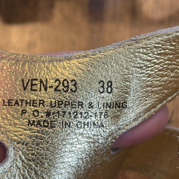 Alegria | “Venice Gold Your Own Way” Casual Slip On Leather Wedge Sandals, Sz38 - Picture 8 of 8